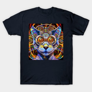 Kosmic Kitty (1) - Trippy Psychedelic Cat T-Shirt